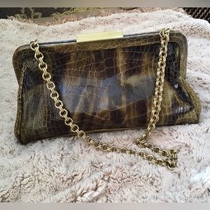 Adrienne Vittadini Reptile Embossed Clutch